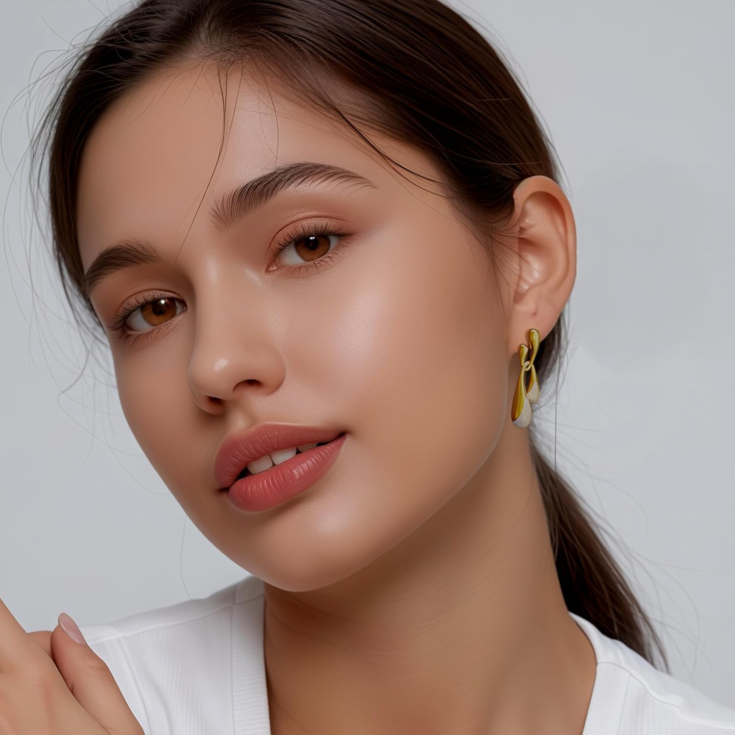 18K Plated Gold Hoop Earrings, Hoop Earrings for Women,Fashion Jewelry For Women - Image 3