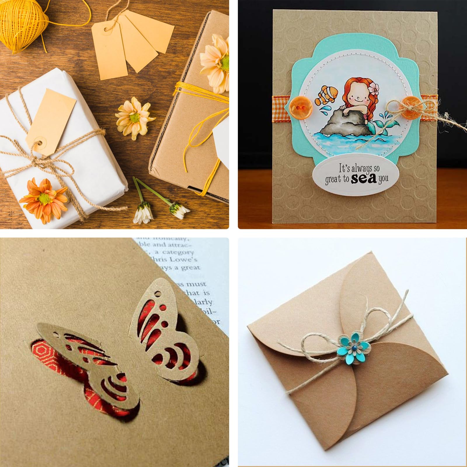 50 Sheets 250gsm Brown Card A4, Kraft Paper Card for Invitaion Menus, Crafts and DIY Cards - Image 4