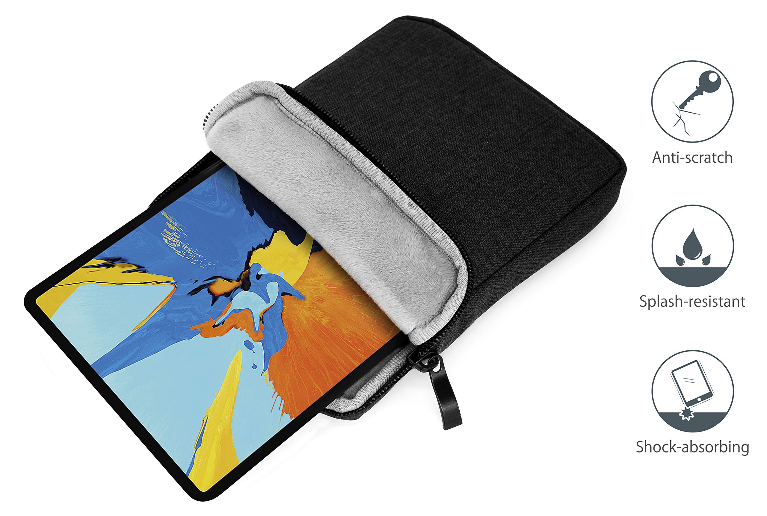 MyGadget Borsa Nylon per Tablet fino a 11 Pollici - Custodia Protettiva per 26 x 19,5 cm - es. iPad, Samsung Galaxy Tab S7 A7 - Sleeve in Nero
