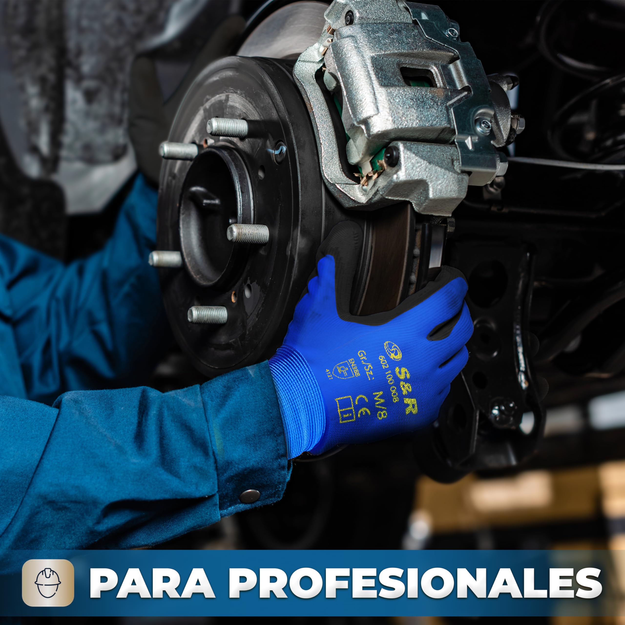 S&R 12 PARES Guantes de Trabajo Bricolaje Jardinería Construcción Pintura. Guantes con Nailon para Hombre Mujer Ligeros y Resistentes Tallas 8/9 / 10