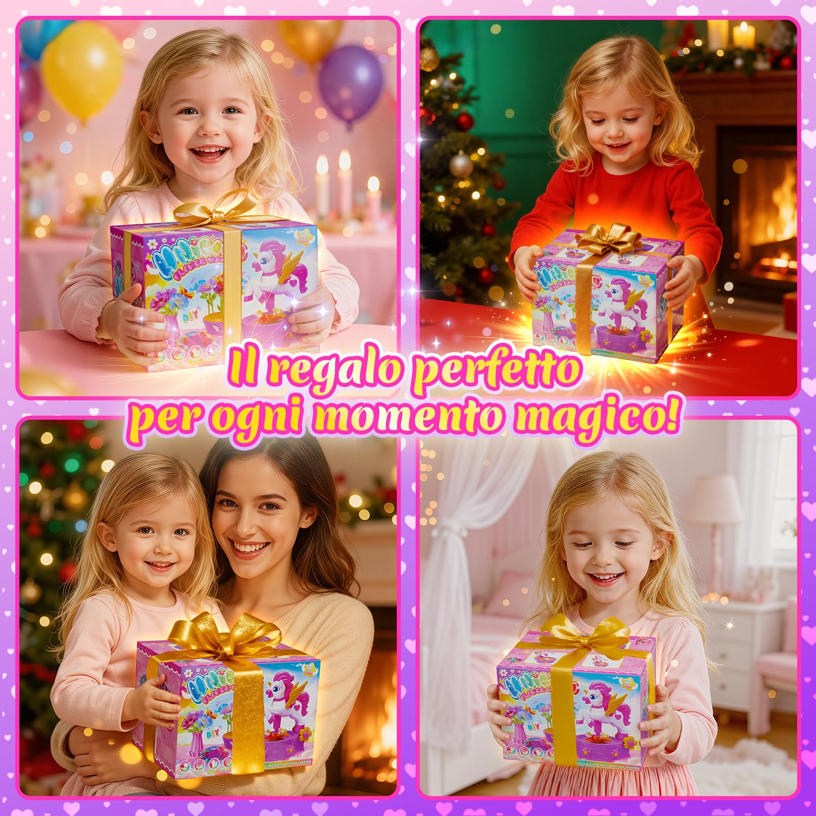 Unicorno Kit Lavoretti Creativi per Bambini, Fai Da Te Artigianale Laboratorio dei Fiori Regalo Giocattoli Creativo per Bambina 4 5 6 7 8 9 10 Anni Giocattoli Bambina 3-10 Anni per Compleanno e Natale