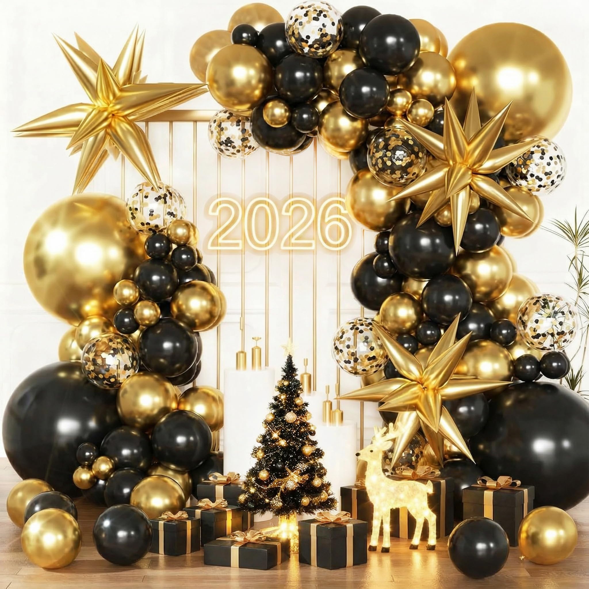 Balloons Garland Arch Kit (Black Gold)