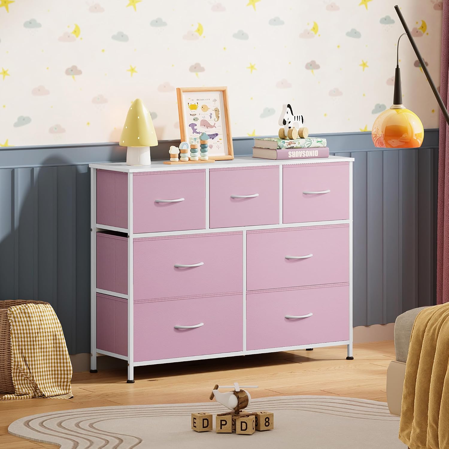 WLIVE 7 Drawer Dresser TV Stand - Image 2