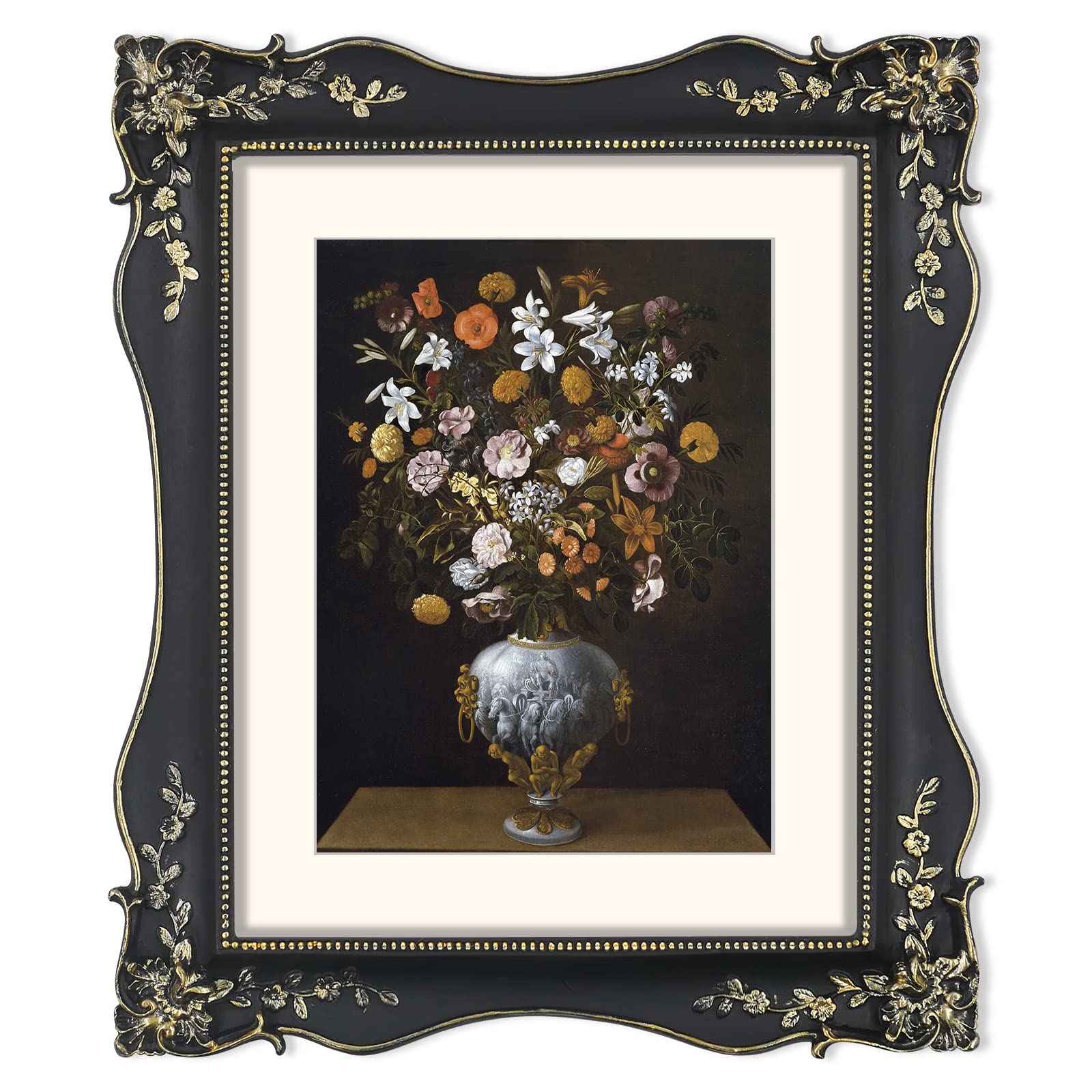 Cadre photo noir 20,3 x 25,4 cm rétro pour cadre vintage décoration murale