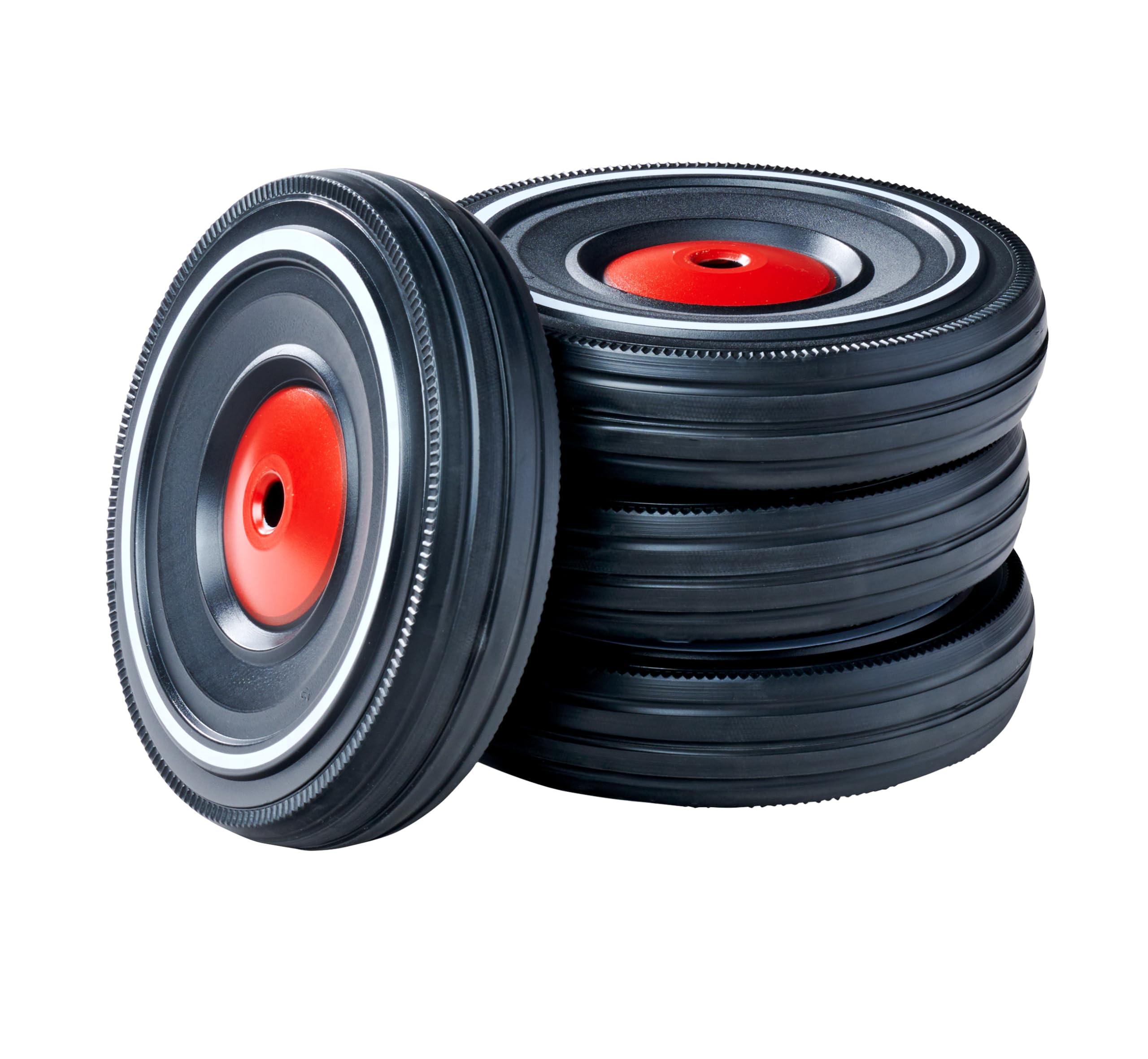 BIG - Bobby Car Whisper Wheels - Flüsterräder für BIG-Bobby-Car-Classic ab Baujahr 2000, Reifen-Set mit Befestigungsclips und Montageanleitung, für Kinder ab 1 Jahr, Schwarz