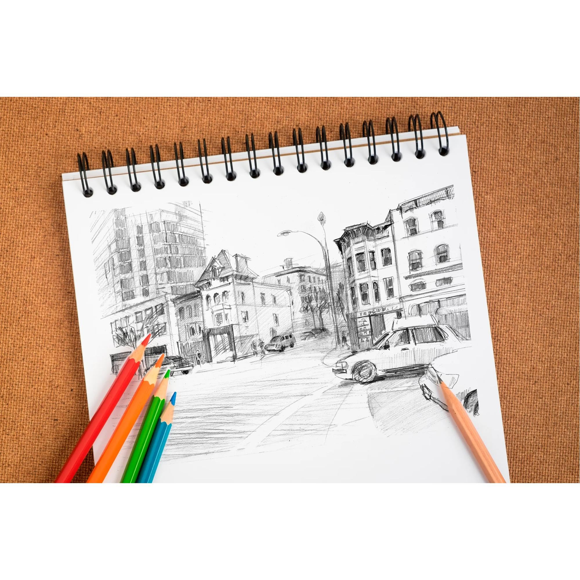 Clairefontaine 96606C – Szkicownik spiralny Sketch – 100 arkuszy białego papieru rysunkowego o bardzo lekkiej fakturze – kartki odrywane – A5 14,8x21 cm – 90 g