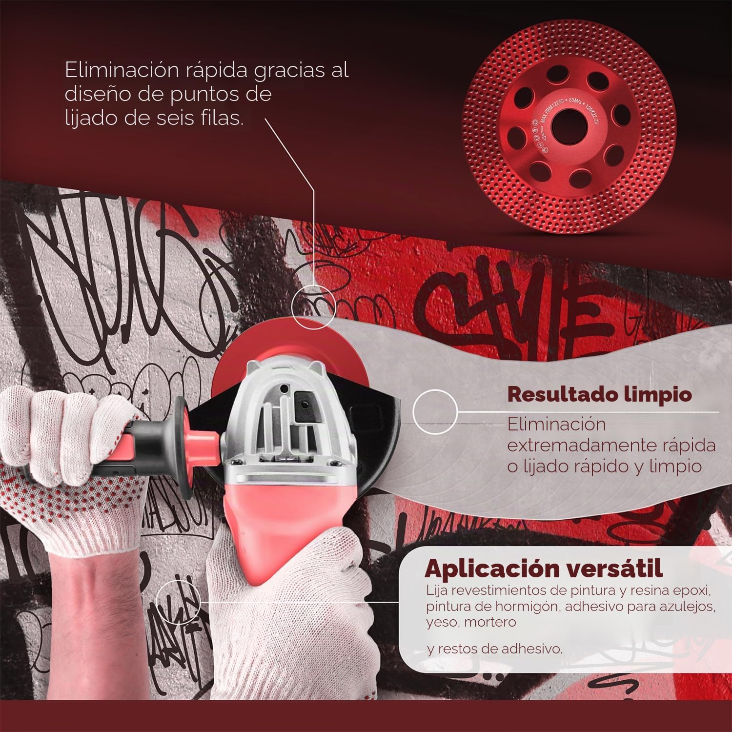BAYERTAL® Plato de desbaste diamantado 125 mm – Para pintura de fachada, madera, recubrimientos epoxi y más – Copa diamantada 125 mm con recubrimiento de diamante al vacío