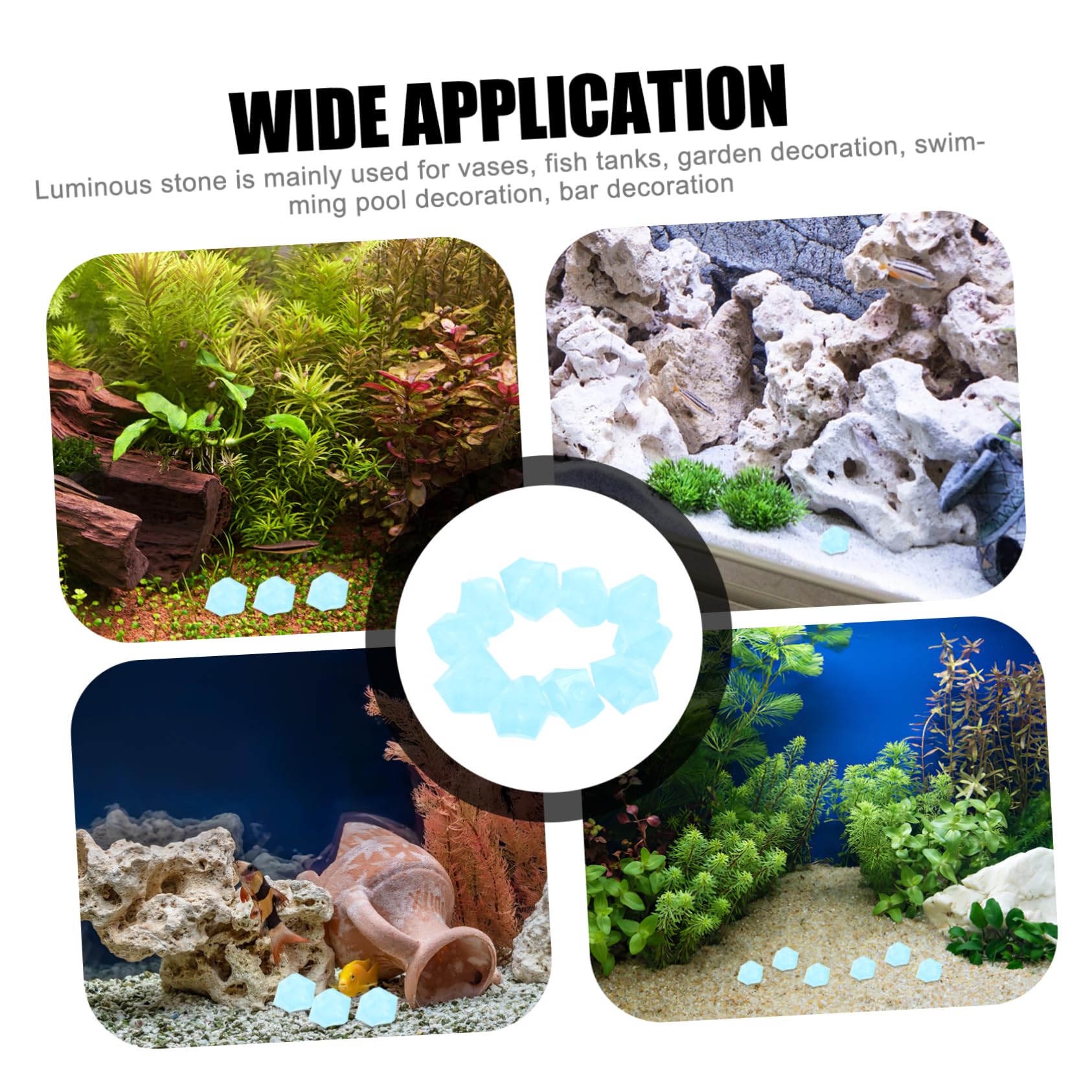 Toddmomy 1 Glowing Stones for Fish Tanks and Garden Decoration Lake Pebbles for Walkways Indoor Outdoor Use Safe for People and Pets Versatile Luminous Garden Rocks