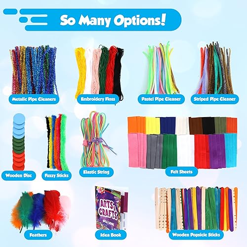 Miniatura 4 de Darice Kit de artes y manualidades, más de 1000 piezas de suministros y materiales de manualidades para niños, caja de suministros de arte para