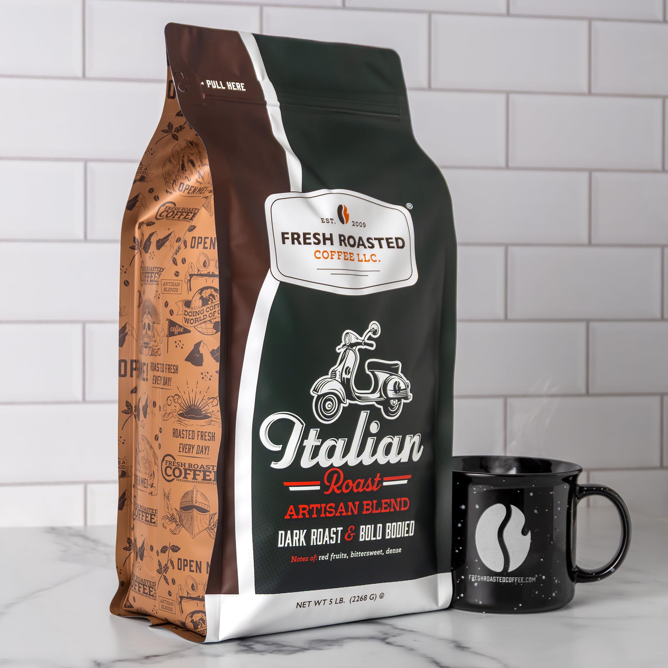Fresh Roasted Coffee LLC, italienischer Espresso-Kaffee, ganze Bohne, 2,3 kg Beutel