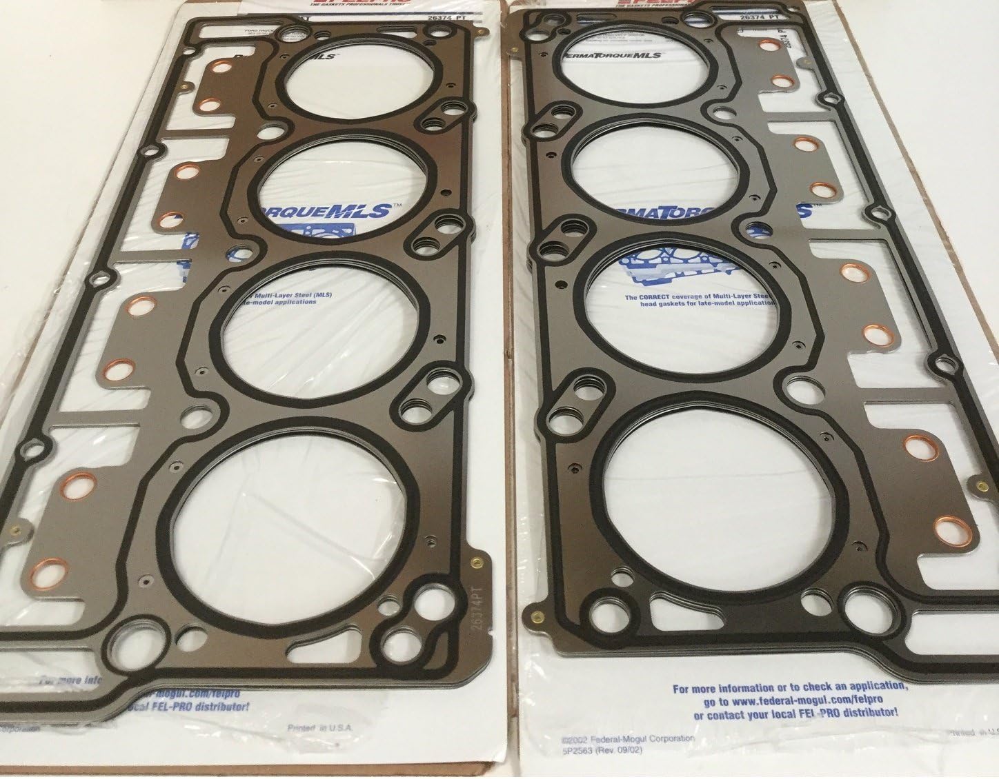 Pair of Head Gaskets compatible with 2003-11 Ford 6.0L 6.0 Powerstroke Diesel Turbo Engines with 18mm head dowels (2 Head Gaskets)