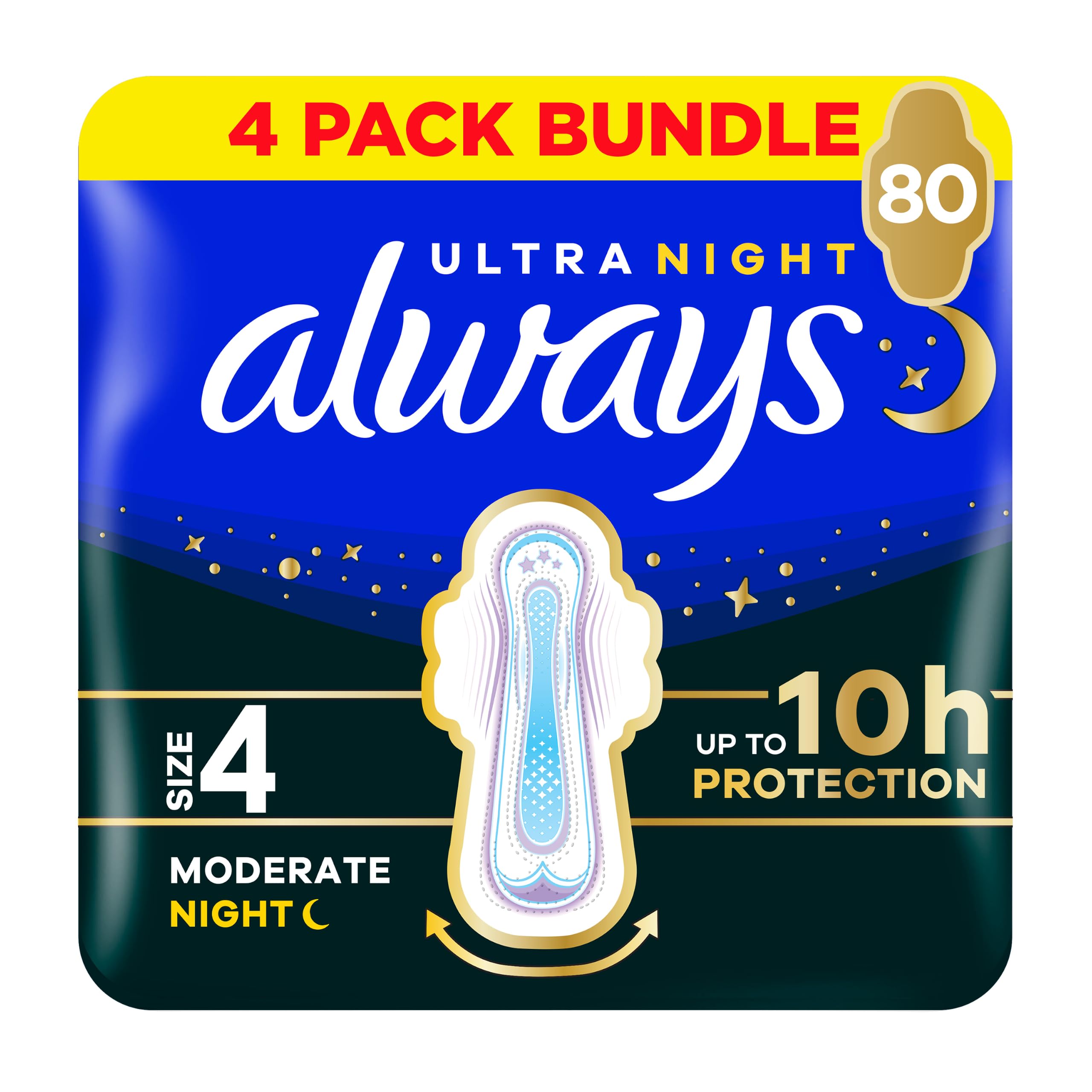 Always Ultra Sanitary Towels Secure Night Size 4 Wings 20 x 4