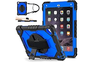 Case for iPad 9.7 - Protective Case with 360° Rotating Hand/Shoulder Strap and Stand