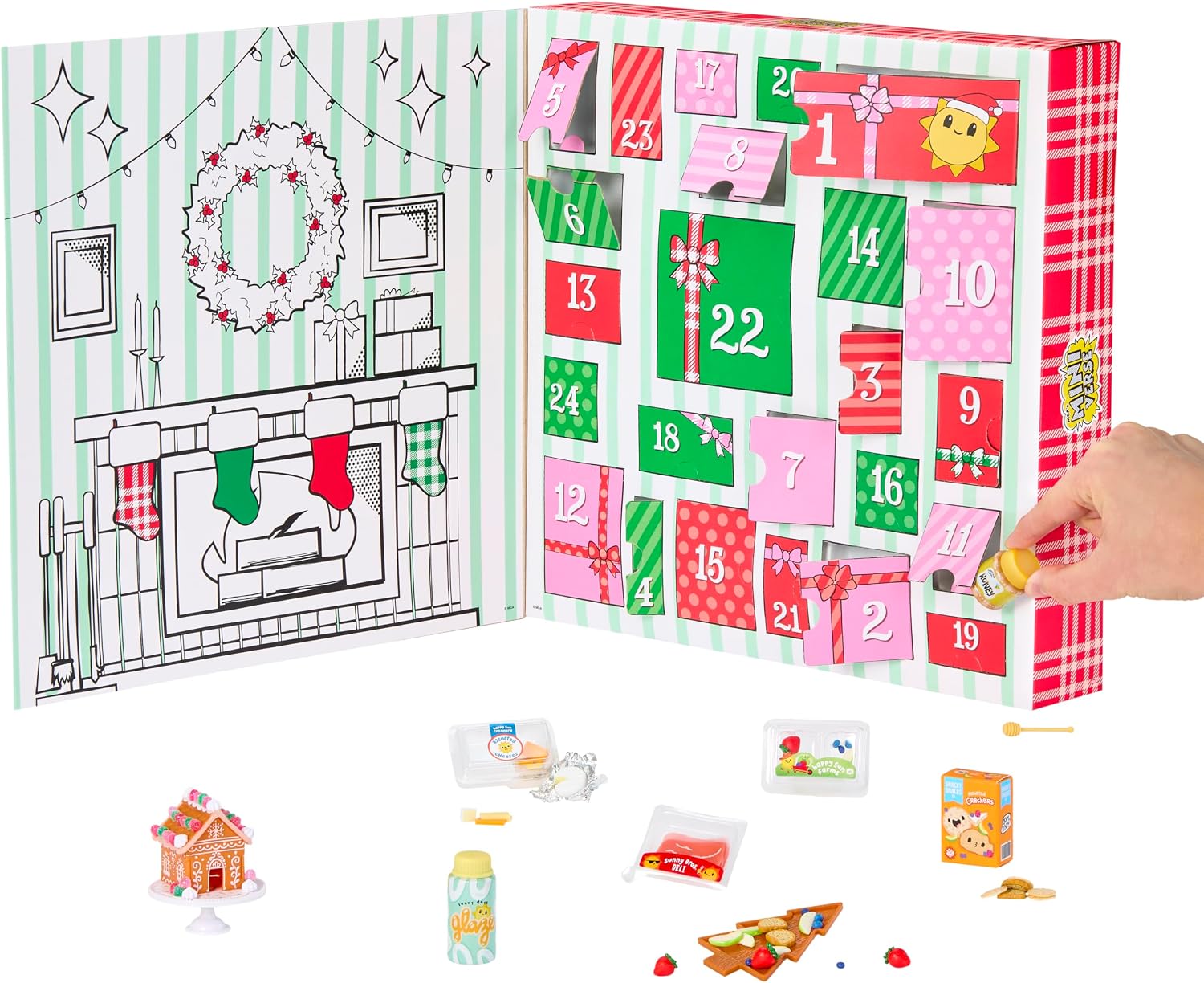 MGA's Miniverse Make It Mini Weihnachts-Adventskalender-Bastelset | 24-Tage-Countdown, 5 festliche Kreationen, Lebkuchenhaus, Wurst- und Käseplatte, Kunstharz-Spiel, nicht essbar, ab 8 Jahren - Produktübersicht & Analyse