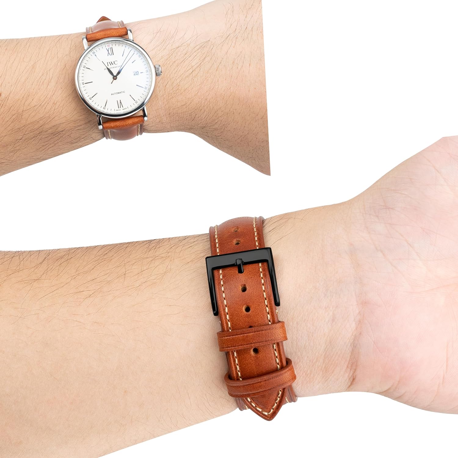 Tuscany Italian Leather Watch Band, Full Grain Vegetable Tanned Genuine Leather Strap, Quick Release Replacement Watch Band for Men and Women, Thick Soft Vintage18/19/20/21/22/24mm