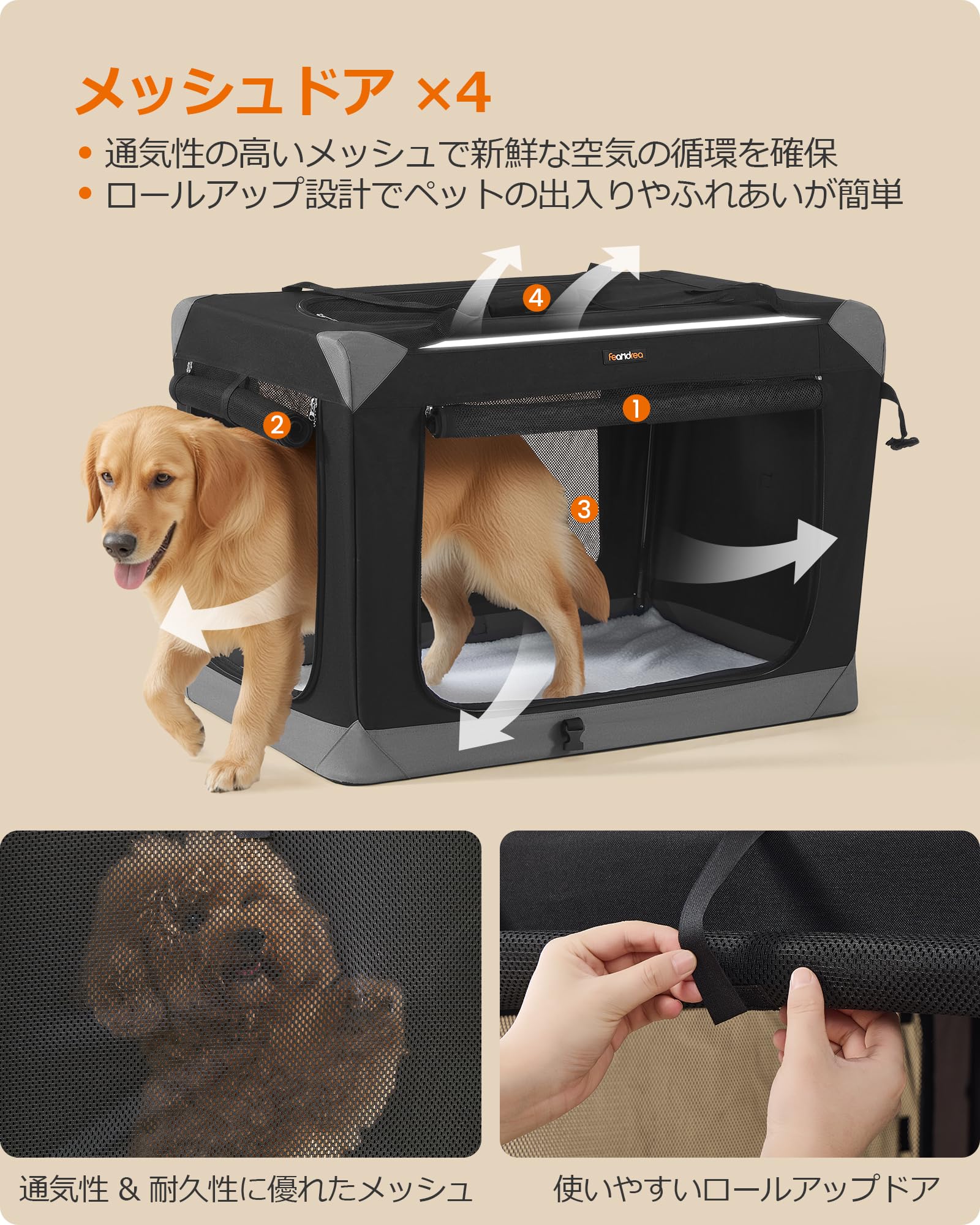 Amazon.co.jp: Feandrea ペットキャリー 犬用キャリー 犬用バッグ