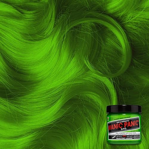 Miniatura 4 de MANIC PANIC Electric Lizard - Tinte para el cabello Classic High Voltage verde neón brillante semipermanente con tonos verde lima, vegano, libre de