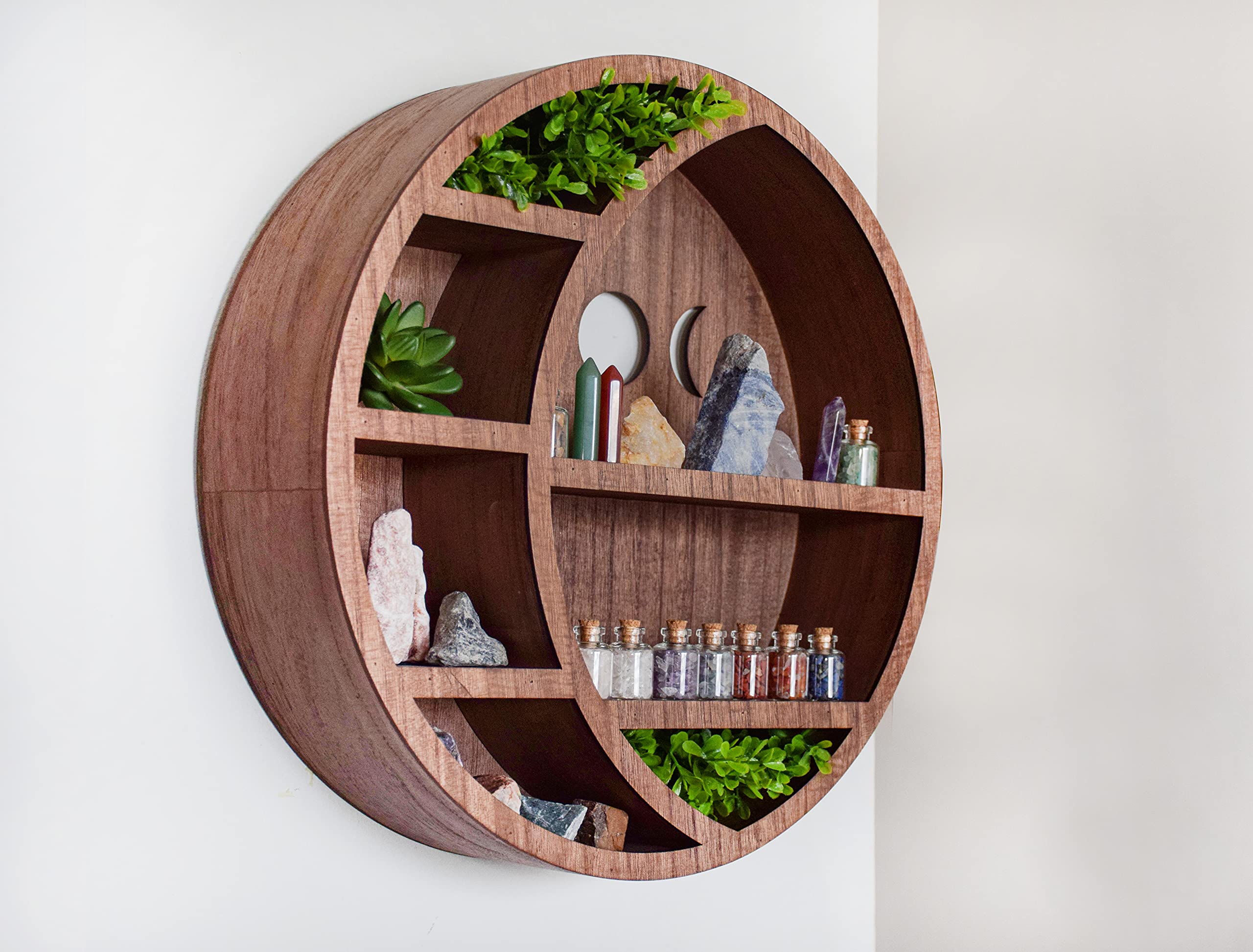 Buy MAROQUE Crescent Moon Shelf for Crystals Crystal Wall Decor