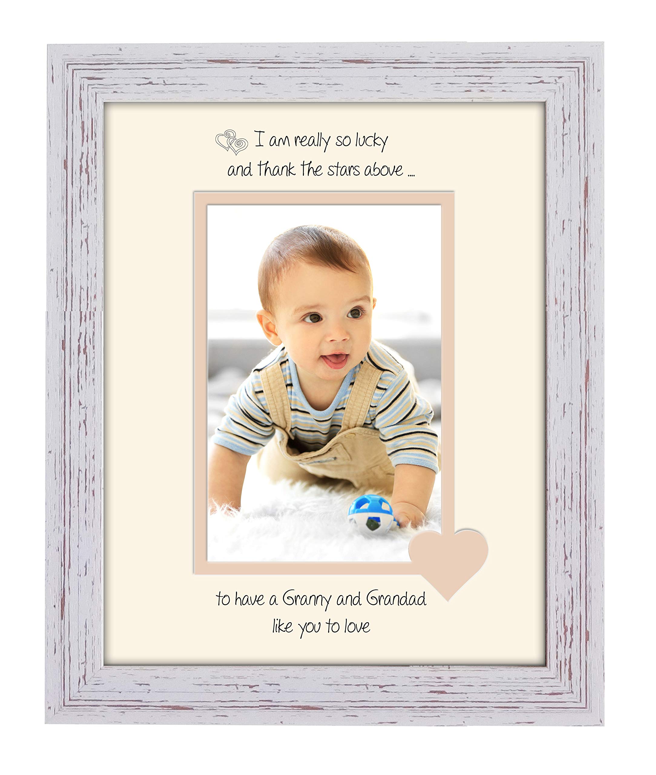 Photos In A Word Shabby Chic Frame Cream Mount Beige Inside Granny And Grandad Photo Frame I Thank The Stars Portrait 1057F Double Mounted Quality Gift (Shabby Chic Frame Cream Mount Beige Inside)