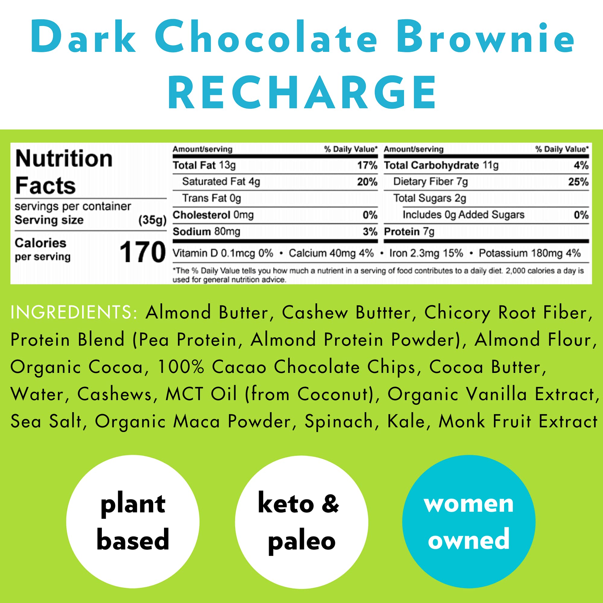 B.T.R. Bar Superfood Keto Protein Bars, Plant Based Vegan Protein, Low