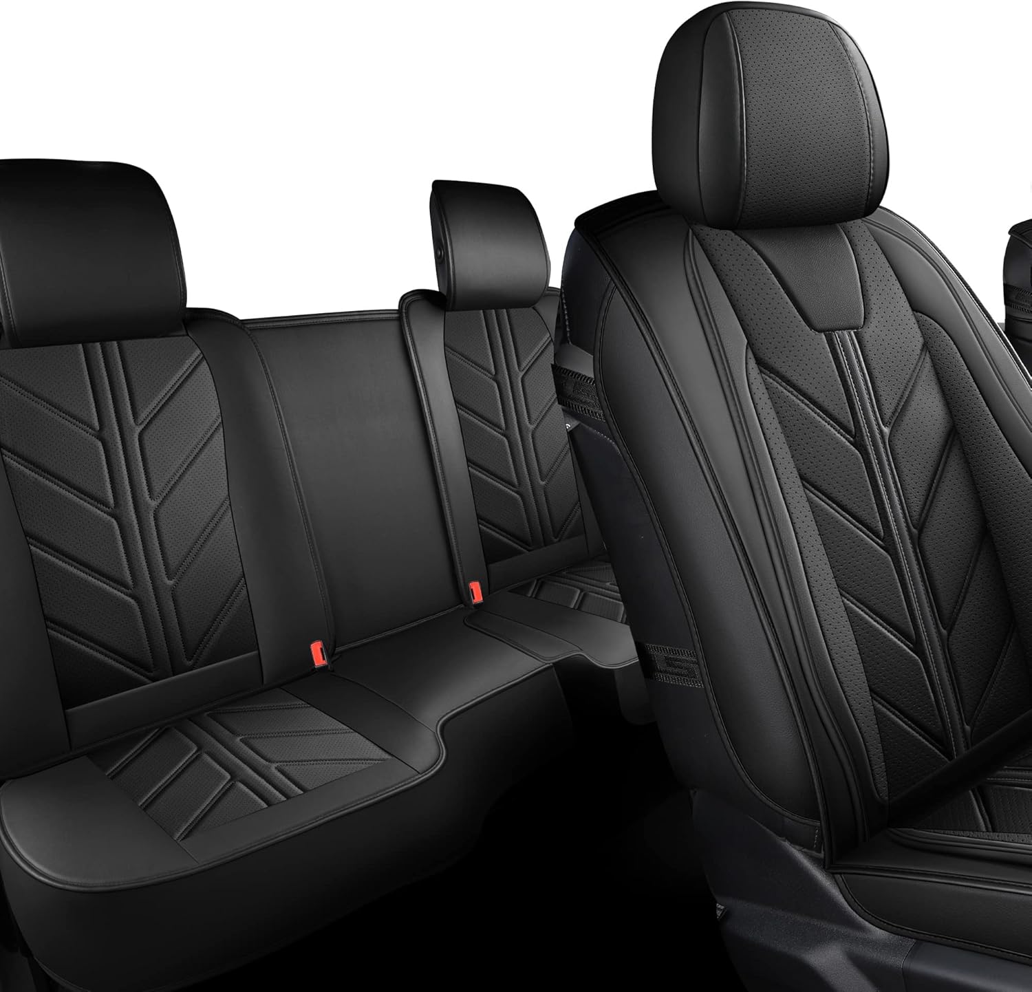 Pickup Seats Covers Compatible with Dodge Ram 1500 2009-2024 Limited Laramie Big Horn Truck Pleather Seat Covers Custom Fit Dodge Ram 2500 3500 (Black,5 Sets Full Seat)