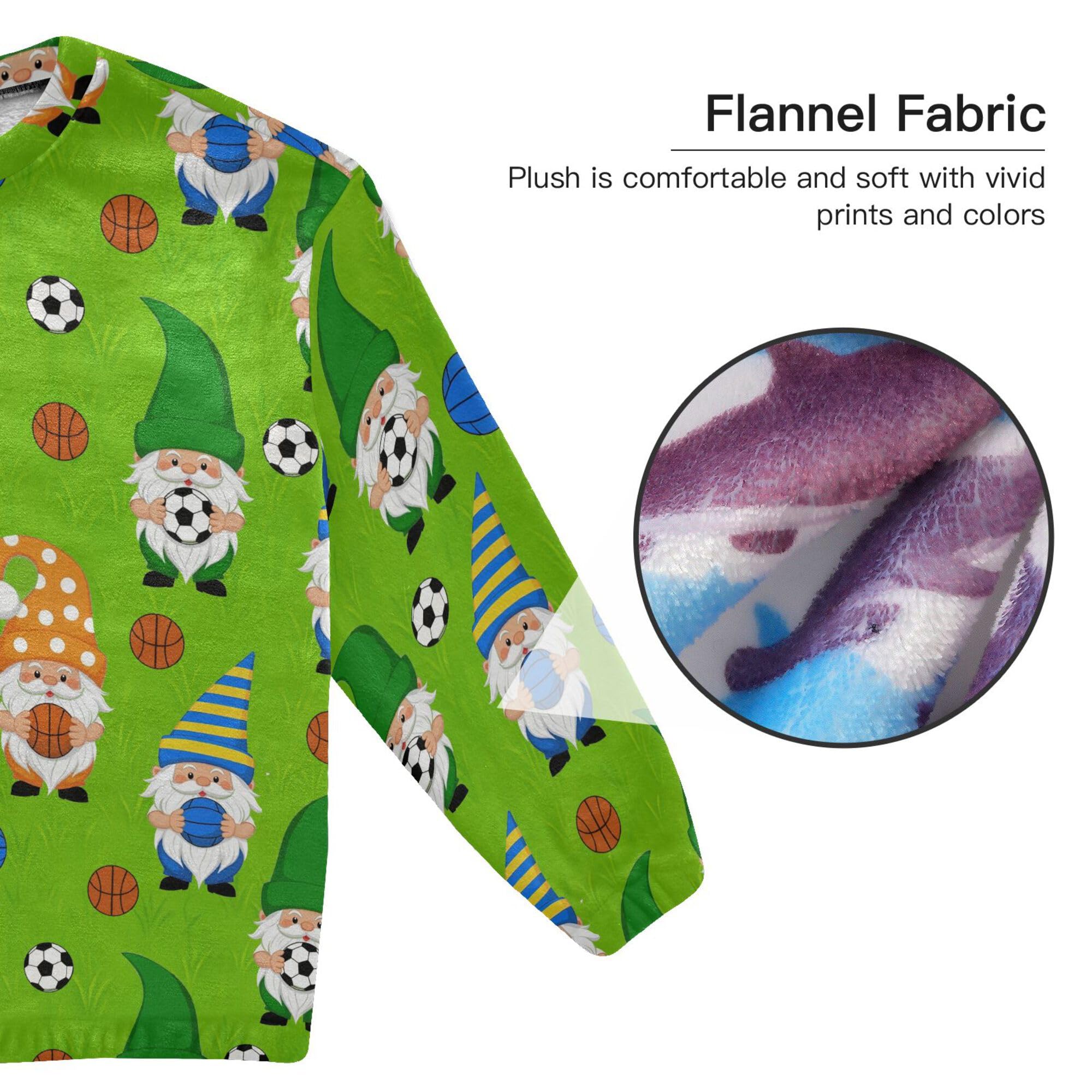 ALAZA Conjunto de pijama de forro polar para mujer, con bastón de alce, caramelo, manga larga, ropa de dormir de dos piezas, ropa de dormir térmica, pijama súper suave, talla S