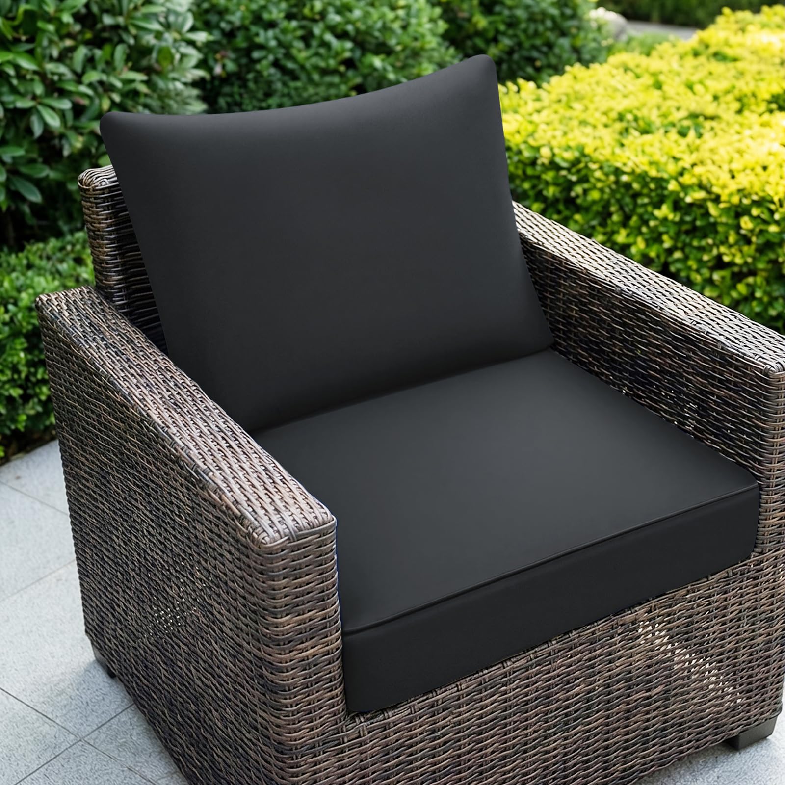 Outdoor Chair Cushions Patio Furniture Seat & Back Pillow 22 x 22 Inch Gray