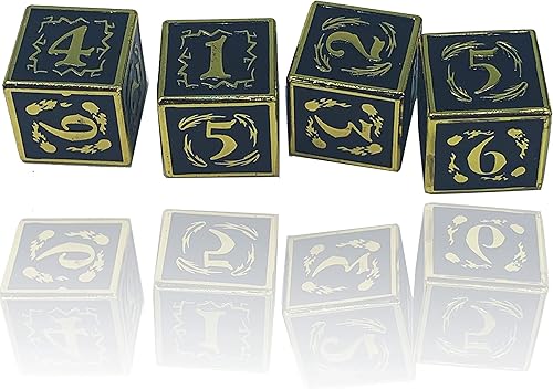 Miniatura 8 de Colección de dados de metal para DND y todos los juegos TRPG (Nightwatch, Gold 4D6)