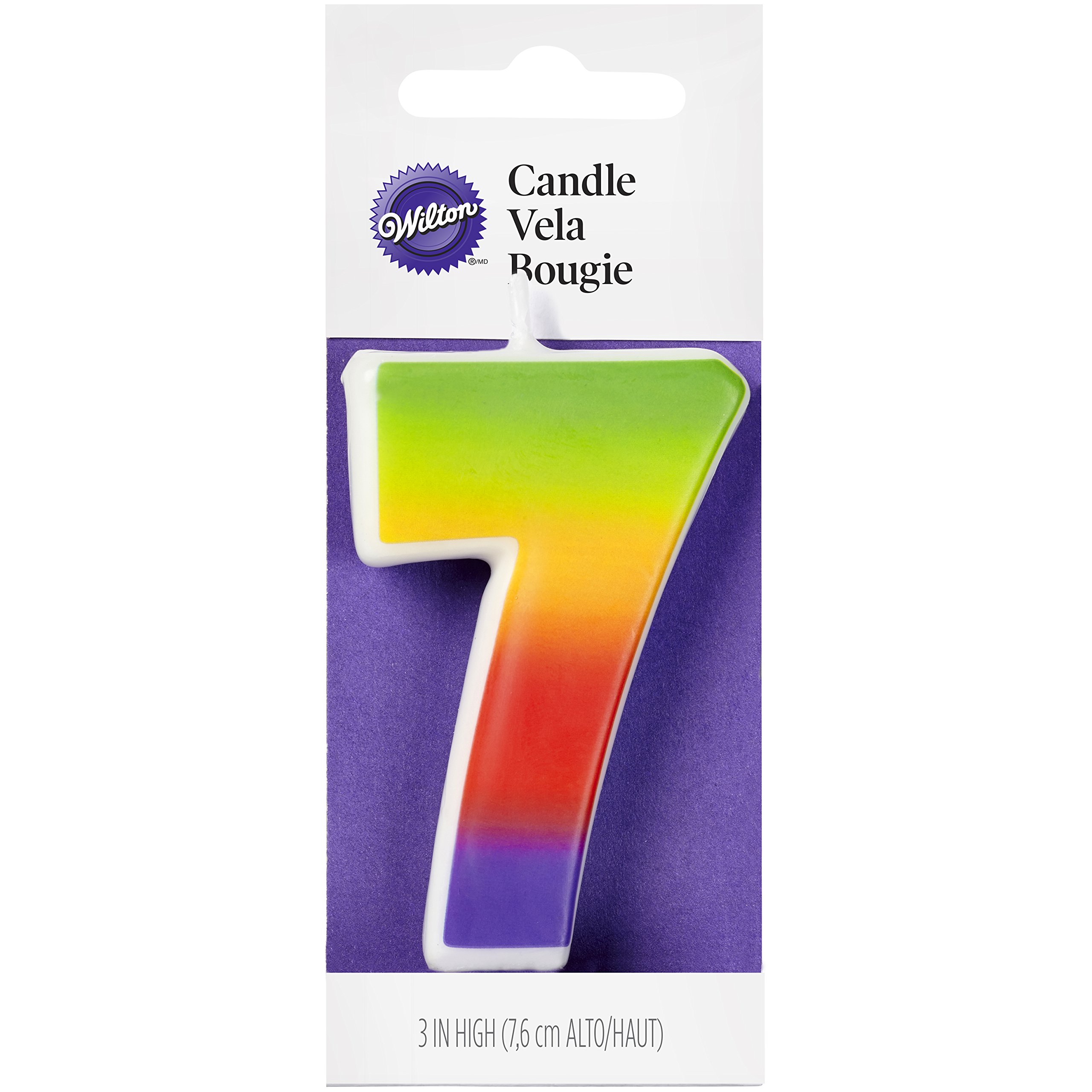 Wilton W Rainbow Candle, Numeral 7