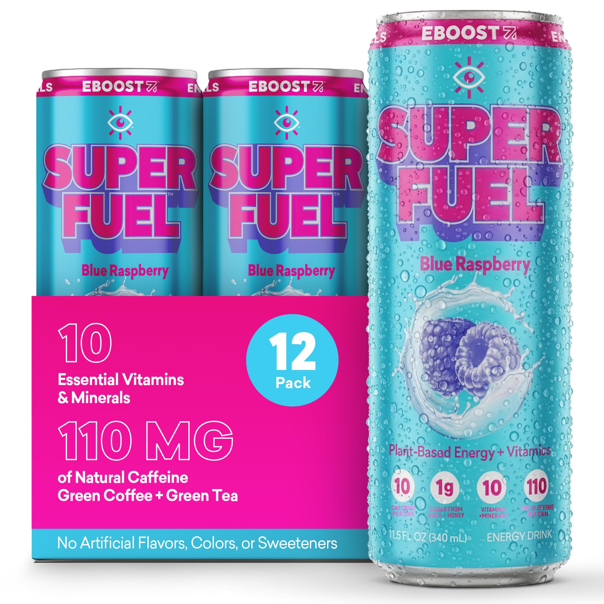 Amazon.com : EBOOST SUPER FUEL Healthy Energy Drink - Blue