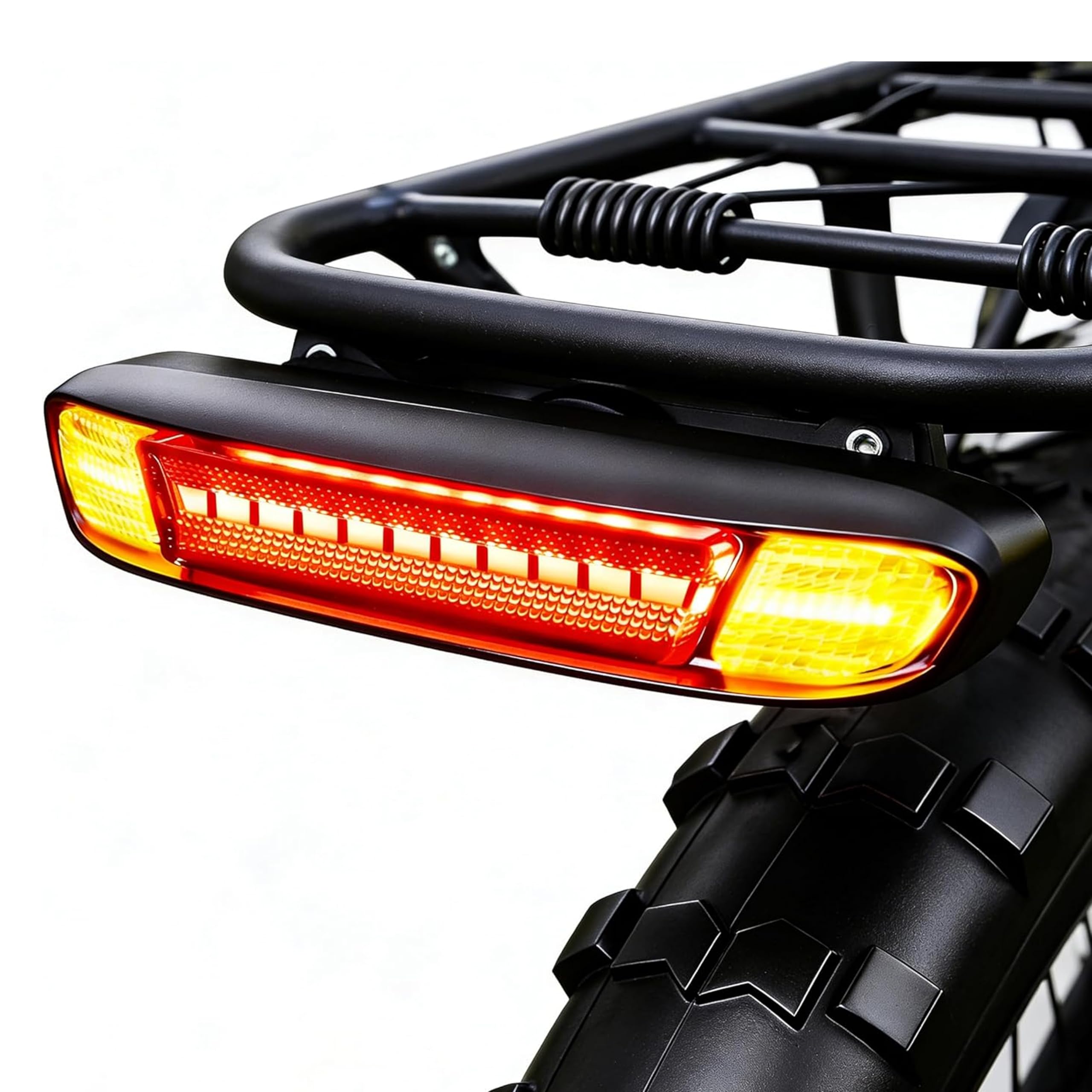 Photo 1 of G2FS LITH USB-C Bike Tail Light Red Yellow Dual Flash IPX6 Waterproof Rack Lamp