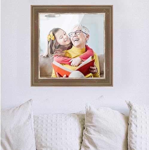 Miniatura 3 de Marco de fotos de madera real gris de 10 x 10 pulgadas de ancho de 1.75 pulgadas Profundidad del marco interior de 0.5 pulgadas Marco de fotos