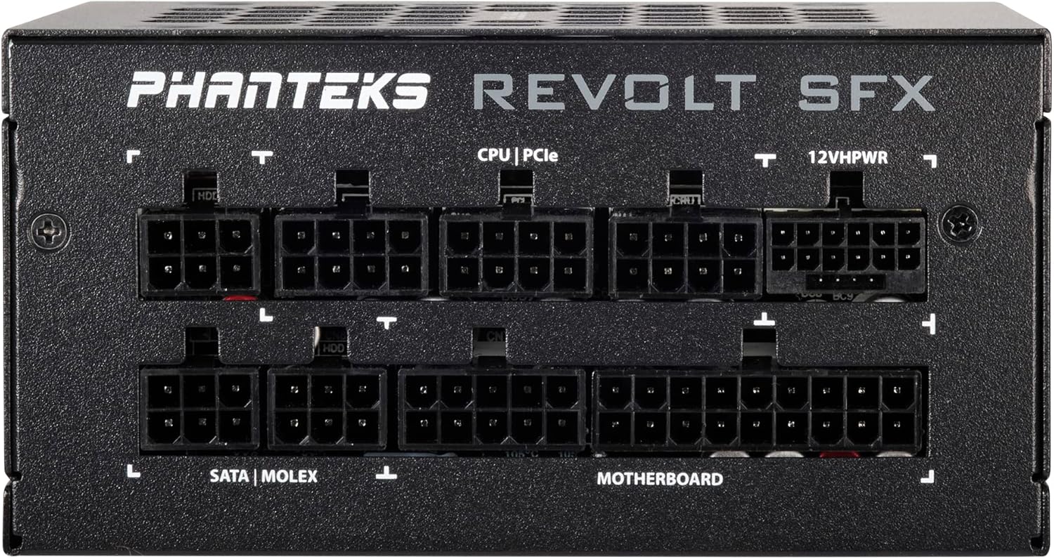 Phanteks (PH-P850PSF_02) Revolt SFX 850W 80PLUS Platinum, Super Compact SFX Form Factor, ATX 3.0, PCIe 5.0 Power Supply, Fully Modular, Platinum-Rated Efficiency, Silent Fan, Black