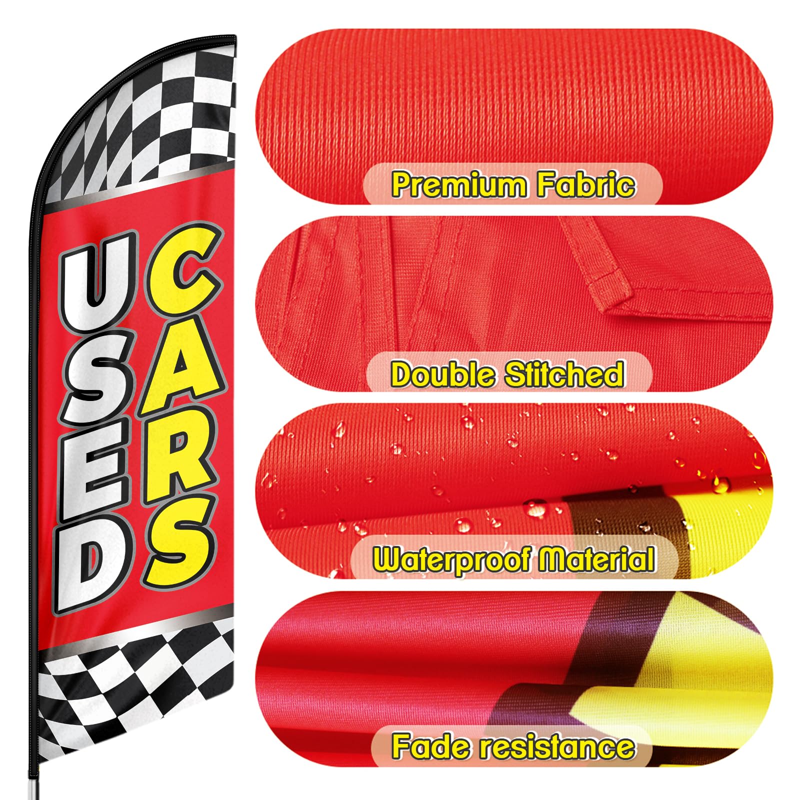 FSFLAG Auto Usate Bandiera Swooper, Auto Usate 8Ft Pubblicità - Foto 5