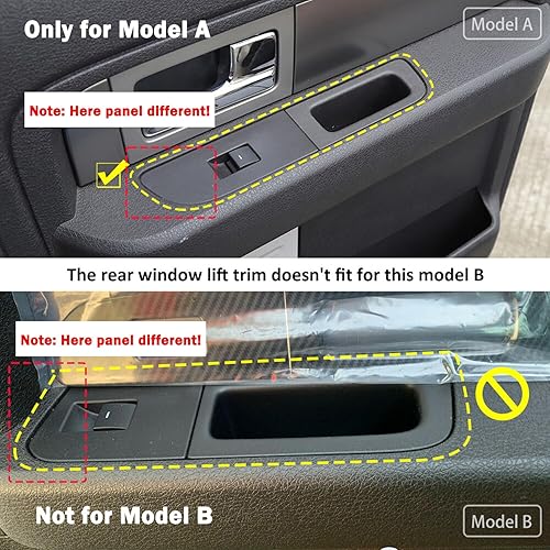 Miniatura 2 de JeCar Cubierta de panel de interruptor de elevación de ventana de fibra de carbono para Ford F150 Raptor 2009-2014 Accesorios interiores