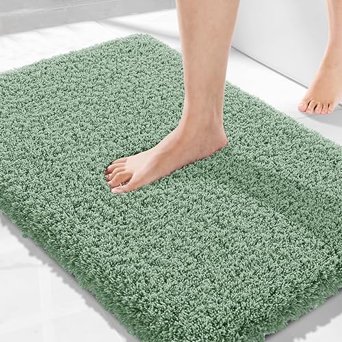 Miniatura 35 de Yimobra Alfombras de baño para baño, 32 x 20 pulgadas, ultra suaves y absorbentes de agua, alfombras de ducha de felpa antideslizantes, tapetes Gris