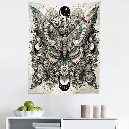 Miniatura 325 de Ambesonne Tapiz gótico, patio con hiedra encantada en la puerta antigua al bosque, colgante de pared ancho para dormitorio, sala de estar, 2-Verde