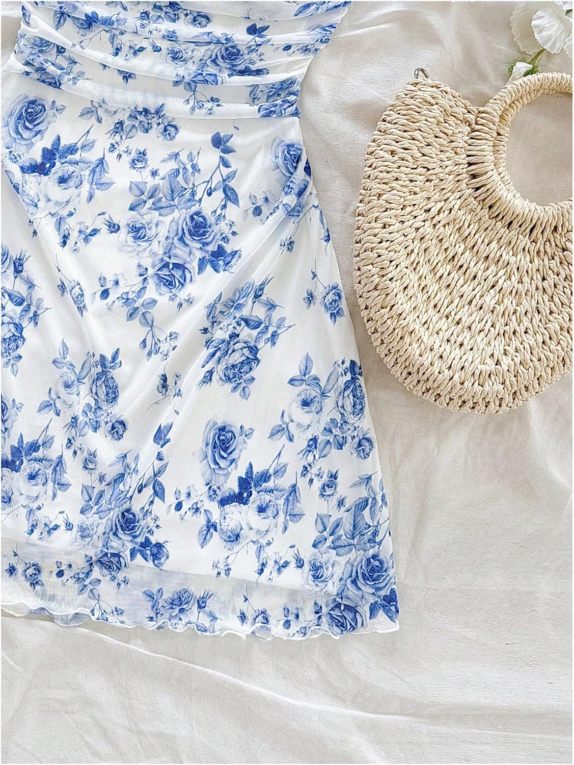 Verdusa Women's Floral Ruched Summer Cami Dress Flowy A Line Wedding Guest Mini Dresses - Image 5