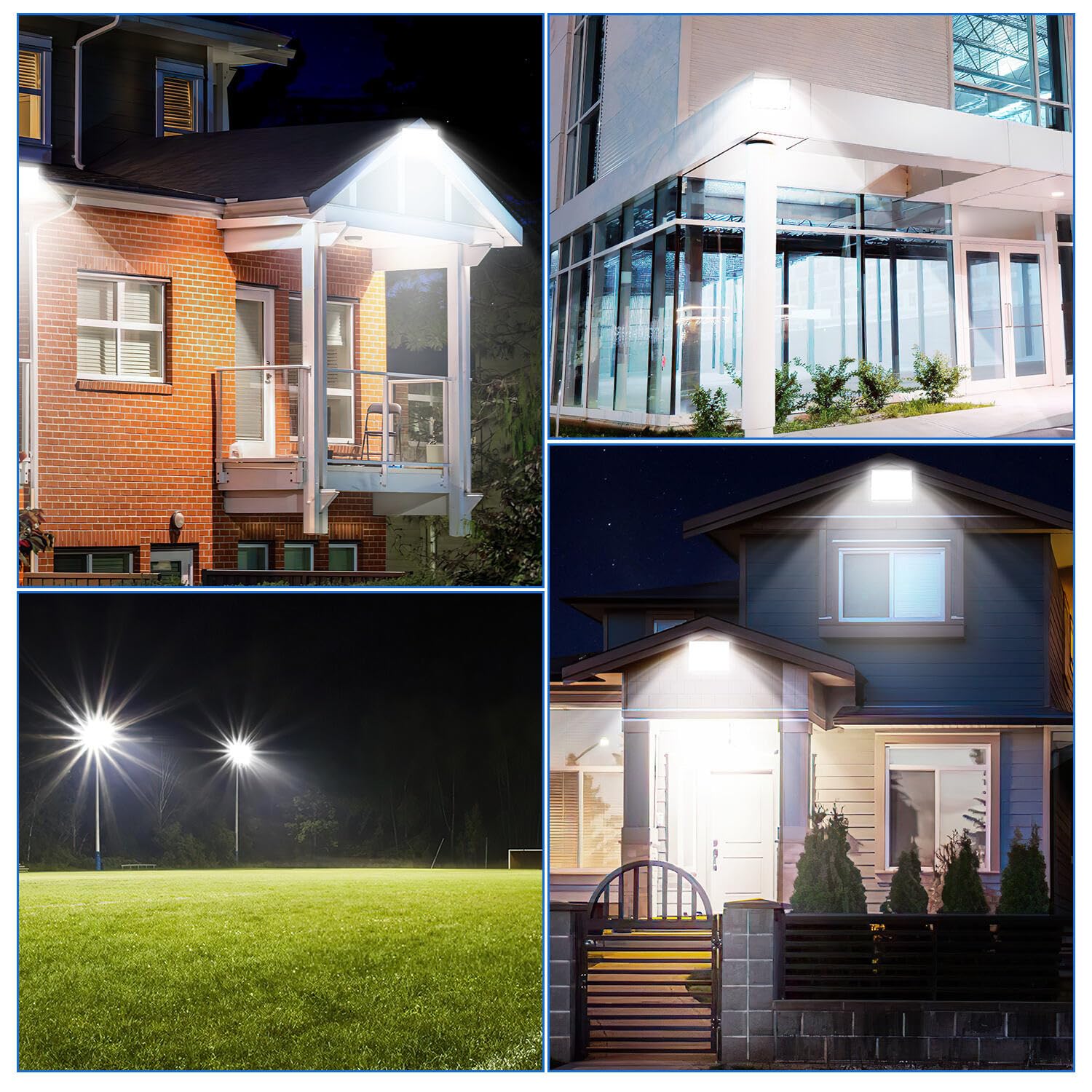 LED Strahler Außen 100W,4 Stück LED Fluter 6000K Kaltweiß 9900LM Led Scheinwerfer, IP65 Wasserfest Aussenstrahler für Hell Garten Hof Türen Rasen Garage [Energieklasse E]