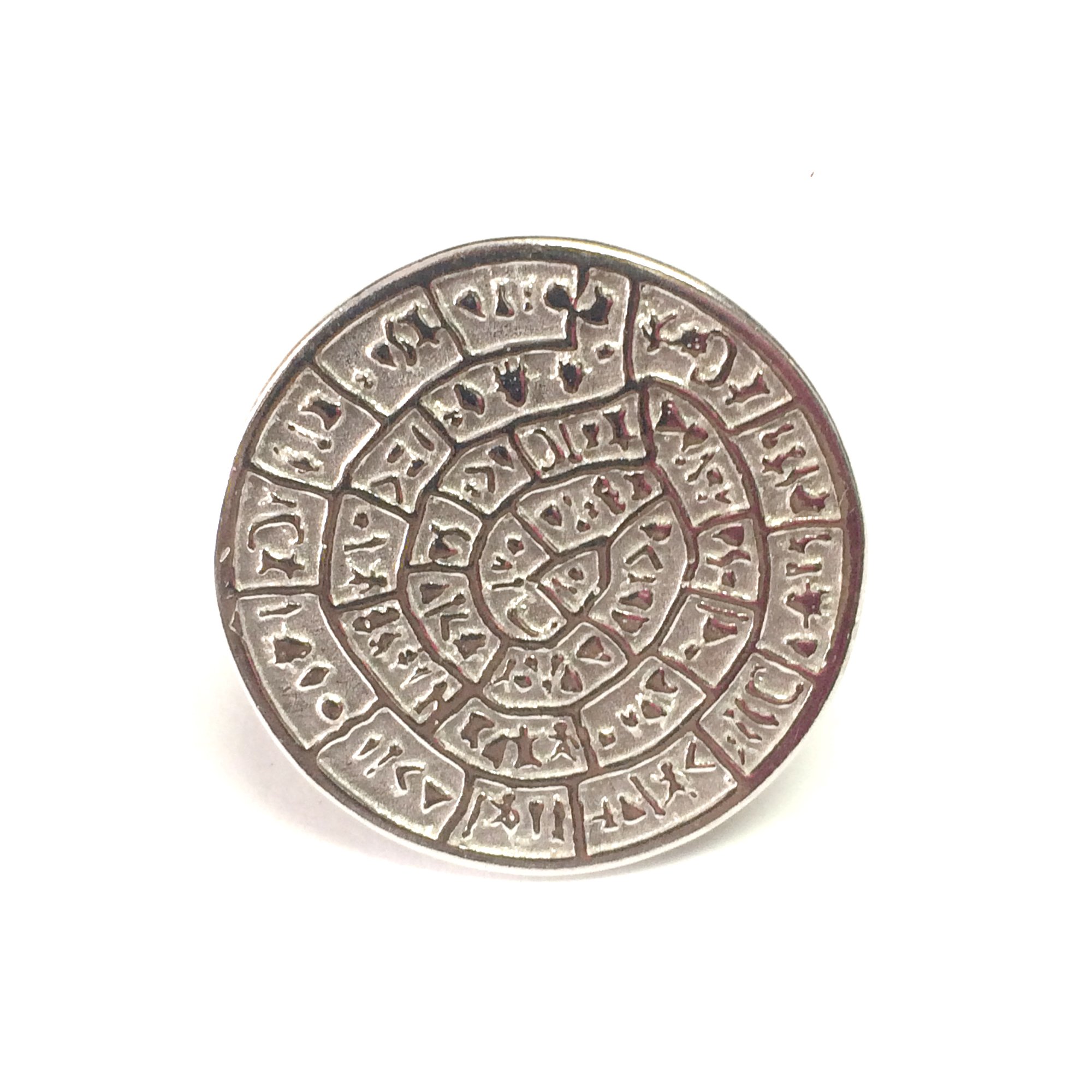 Jewelry Affairs Ring, Phaistos-Scheibe, rhodiniertes Sterlingsilber, Unisex, 30 mm, 8 g, Klassisch, Silber