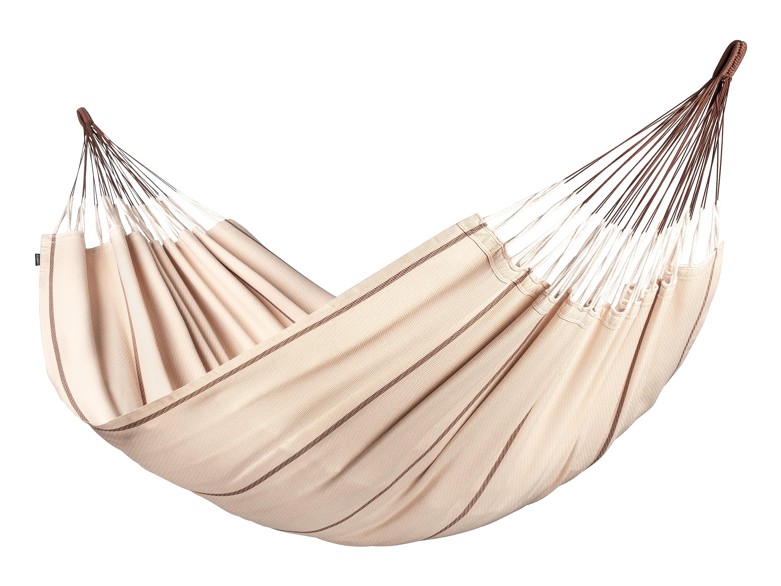 LA SIESTA Modesta Organic Cotton Hammock - Indoor/Outdoor, Bedroom to Backyard, 2 Person, Max 355 Lbs, Nougat