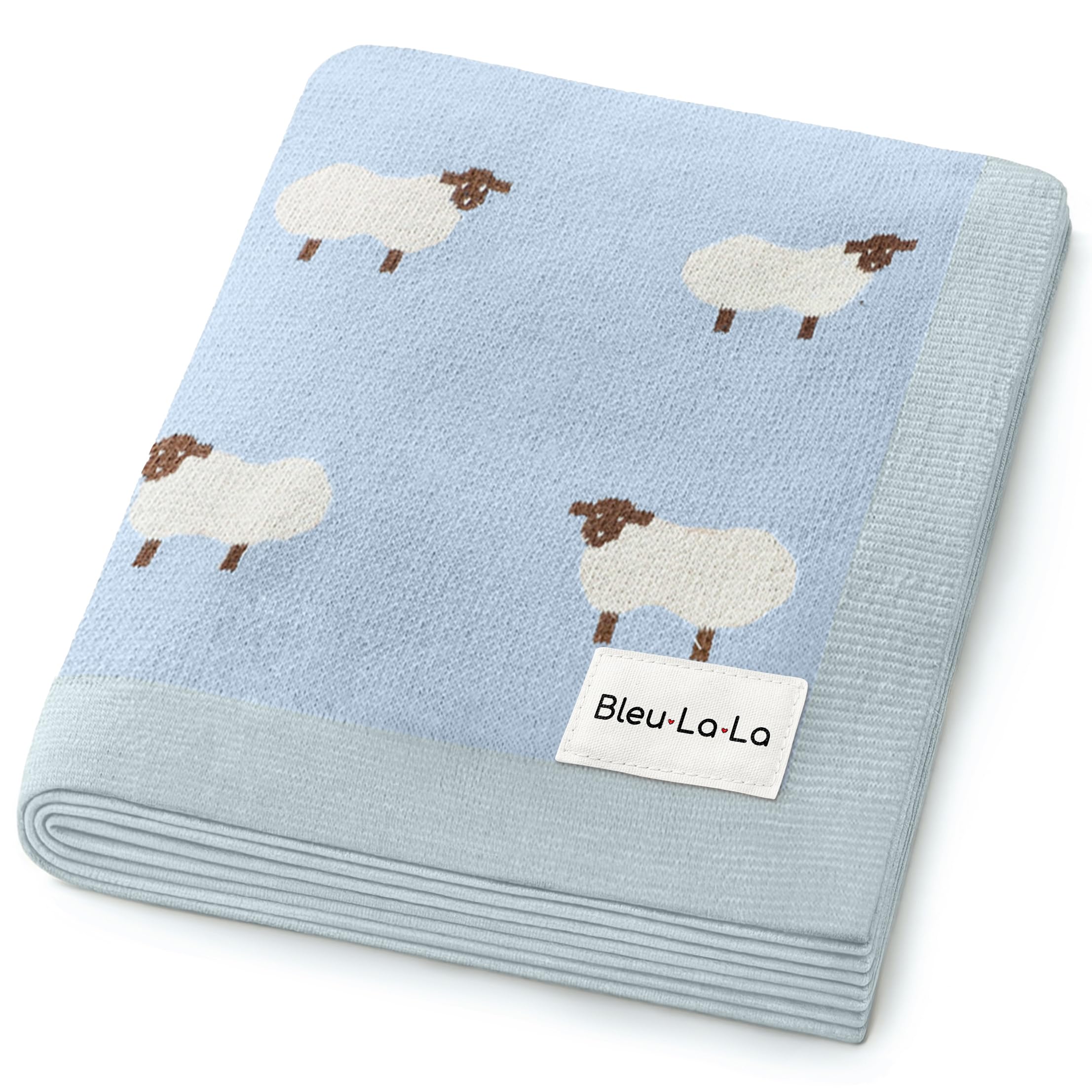 Knit Baby Swaddle Blanket for Boys - 100 Cotton Soft Cozy Lightweight Receiving Swaddling Stroller Quilt Blanket for