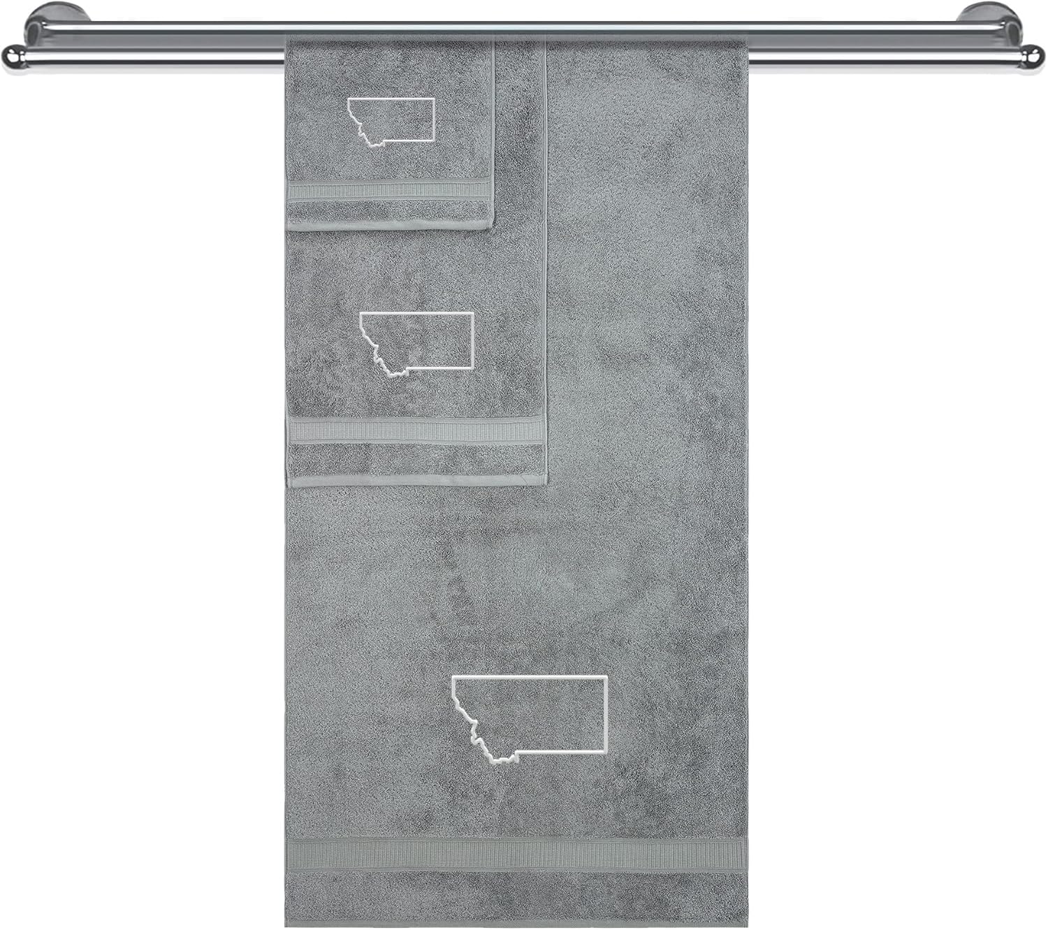 State Monogrammed Towel Set, Bathroom Towels, Super Soft, Highly Absorbent, Turkish Towels, 100% Cotton 3 Piece Towel Set, Includes 1 Bath Towel, 1 Hand Towel, 1 Washcloth, Ohio