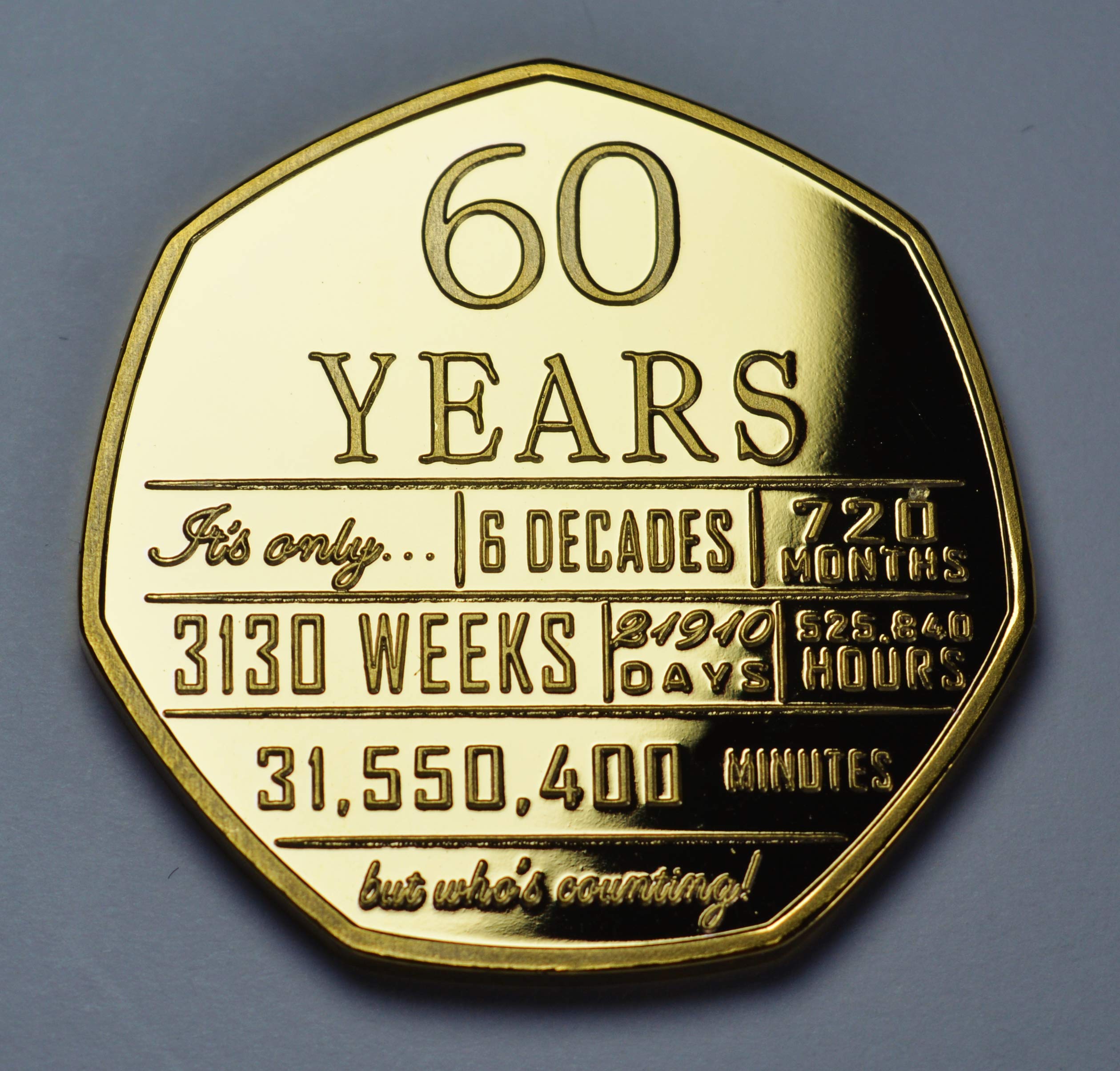 The Commemorative Coin Company 60th Birthday 24ct Gold Commemorative. Unique Gift/Present Party/Celebration Ideas 60 Sixty Years Sixtieth