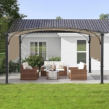 200x103 in Pergola Canopy Replacement Shade Cover Only, Khaki