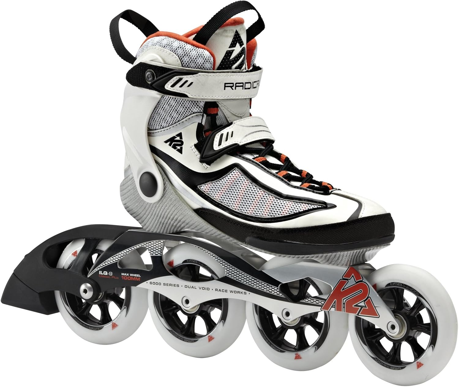 K2 Skate Women's Radical 100 Racing Inline Skates, White