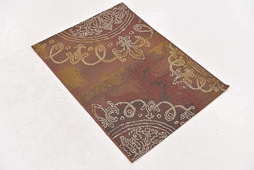 Miniatura 3 de Unique Loom - Alfombra colección de círculos abstractos, de transición para interiores y exteriores, beige, Polipropileno