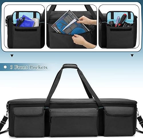Miniatura 4 de samdew Bolsa de viaje para telescopio grande, funda suave para telescopio de 40.8 pulgadas, bolsa de accesorios y divisores, bolsa de transporte