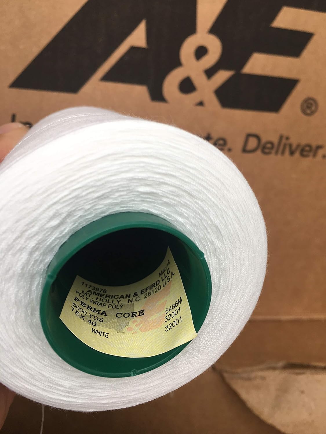 TEX40 White #32001 Perma Core Poly-wrap Poly Sewing Thread 6,000 Yds Free with One Piece Galaxy Supply 5" Seam Ripper.
