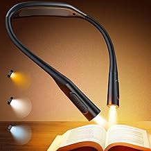Glocusent Luce da Collo Ricaricabile, 1200mAh e 100h Autonomia, 5 Livelli Luminosità e Colori Regolabili, Luce per Lettura a Letto, Lavorare, Ideale Regalo